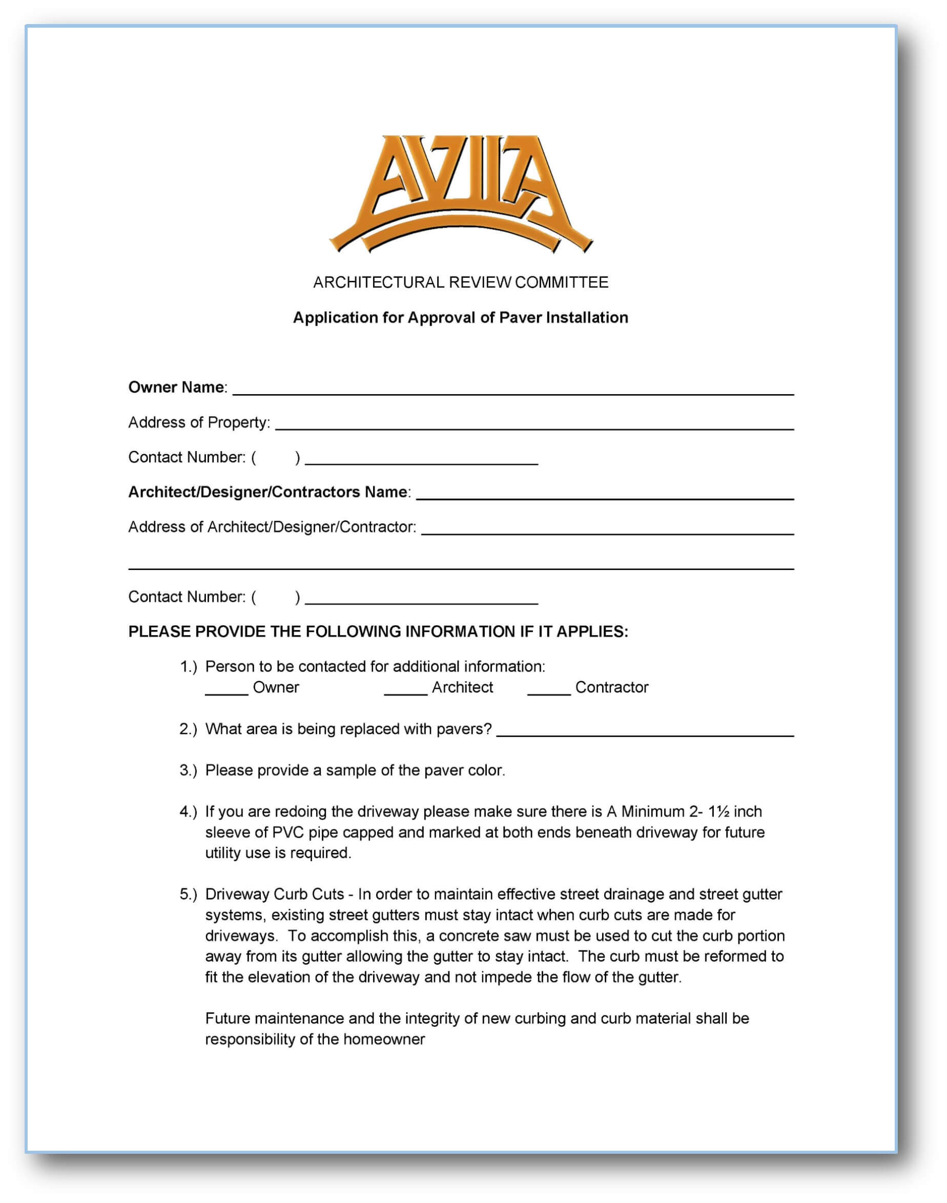 Avila Property Owners' Association Avila Paver Installation